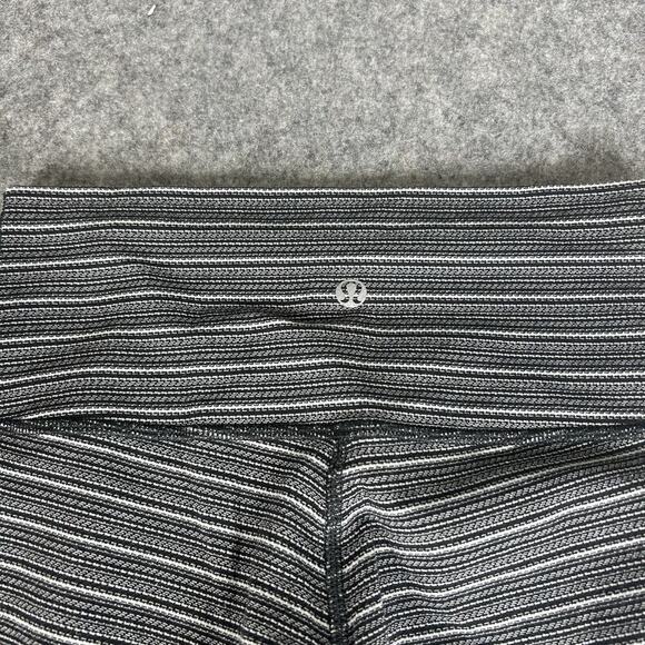 Lululemon Leggings Women’s 4 High Times Textured Striped Pant Black White - Picture 5 of 7